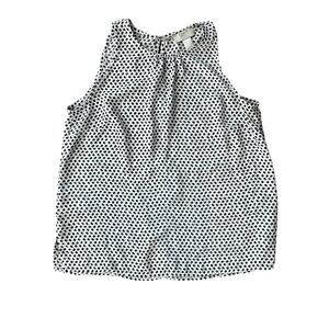 Ann Taylor LOFT Outlet Black and White Floral Tank Top Blouse | XS Petite